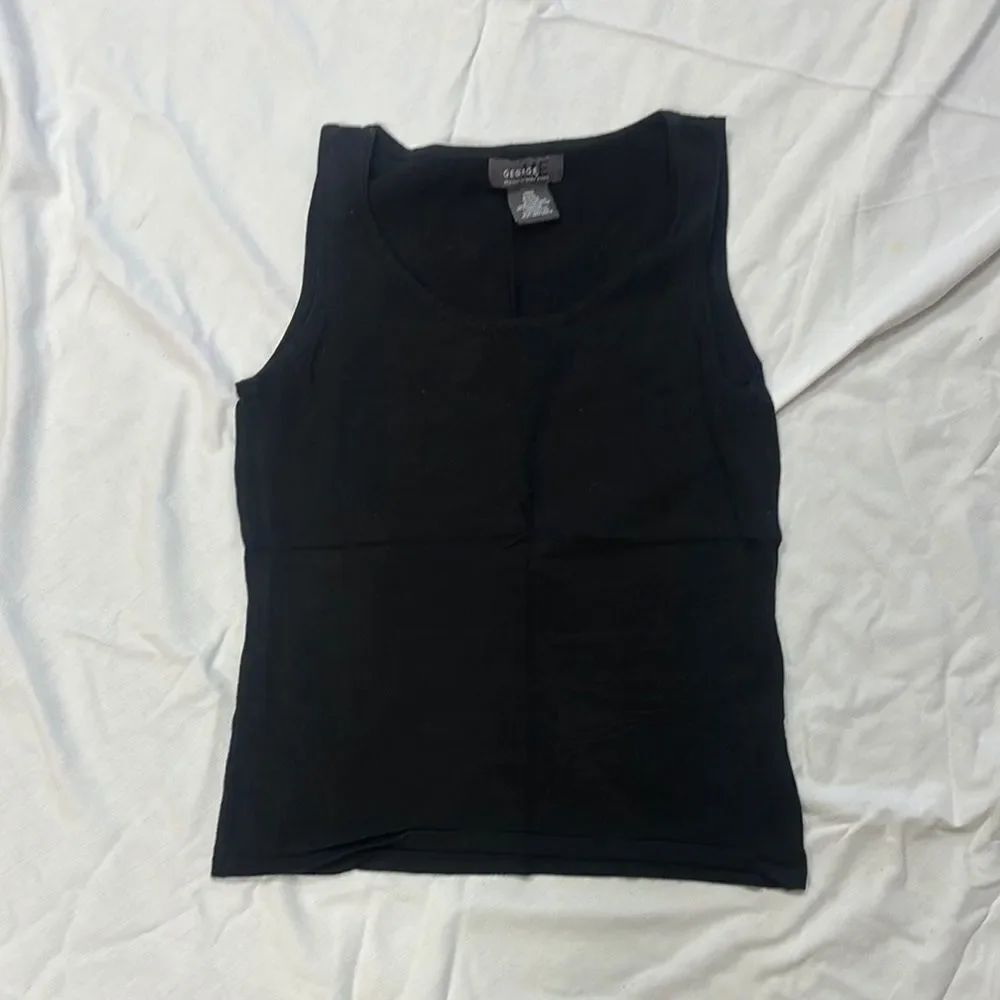 George Black Fitted Tank Top